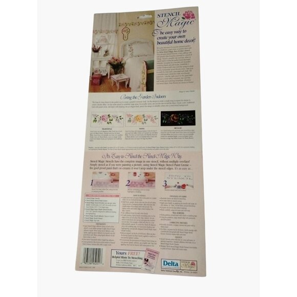 Delta Stencil Magic Rose Lilac  Walls Furniture Craft - Picture 2 of 6